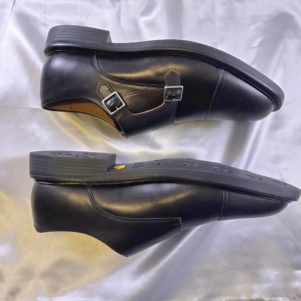 Polo Ralph Lauren Asher Double Monk Strap Oxford Leather Dress Shoes Size 11.5